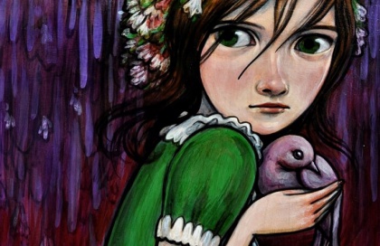 dziewczynka i gołąb - rany emocjonalne