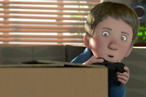 Chłopiec gra w gry wideo