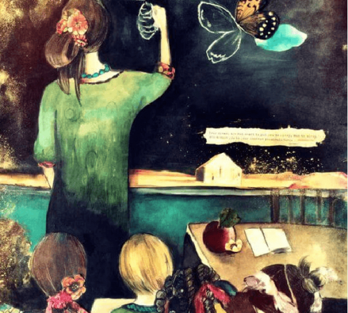 Nauczycielka z dziećmi