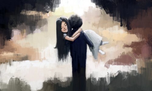 chłopak niesie dziewczynę