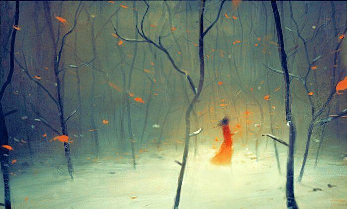 kobieta w jesiennym lesie