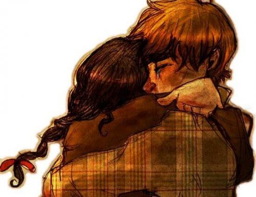 Przytulająca się para