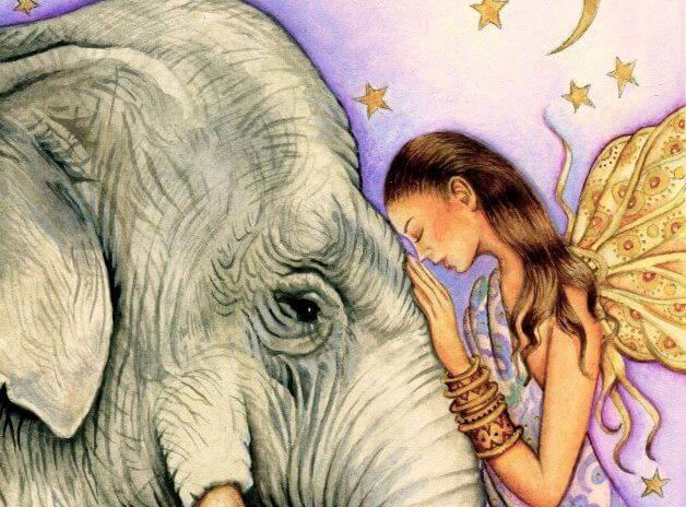 kobieta i słoń
