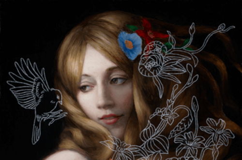 Kobieta z kwiatkami we włosach