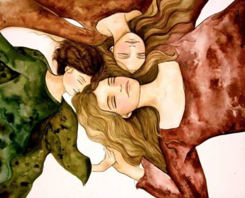 Kobiety leżące w kółku