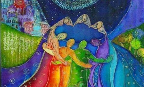 Okrąg kolorowych ludzi