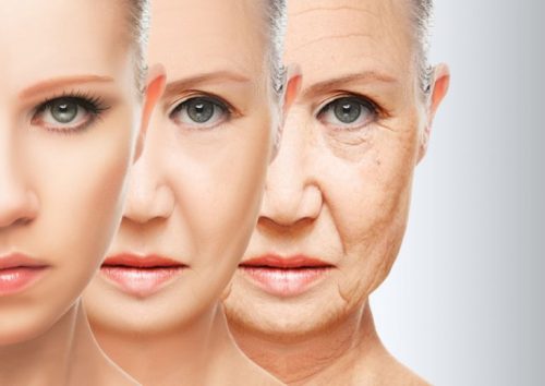 Proces starzenia się na twarzy kobiety