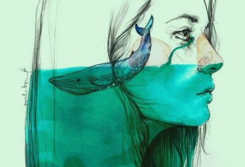 Abstrakcja - ryba pływa w głowie