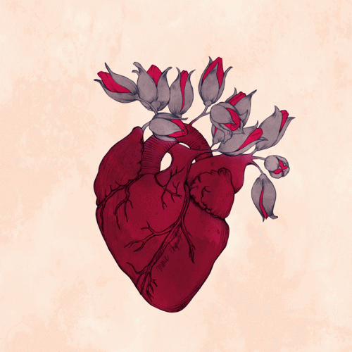 Serce wypuszczające kwiaty