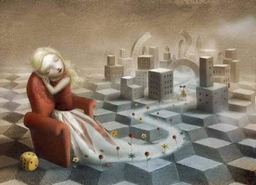 dziewczynka śpi na krześle