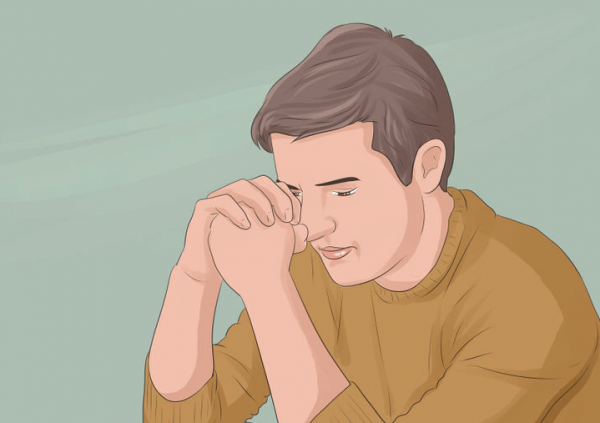 Mężczyzna i uczucie niepokoju.