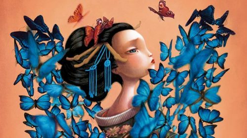 Kobieta w motylach