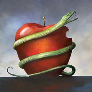 Grzech - wąż i jabłko.