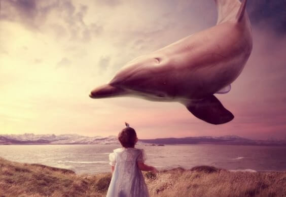 Dziewczynka i delfin.
