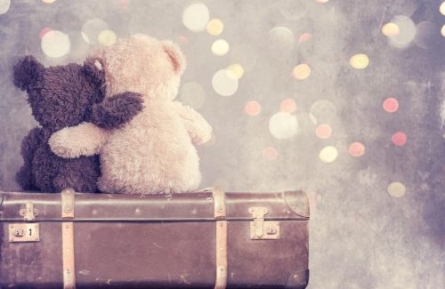 Pluszowe misie w uścisku