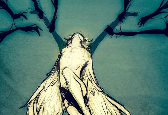 Mężczyzna ze skrzydłami.