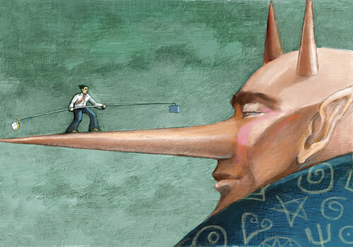 Człowiek z długim nosem