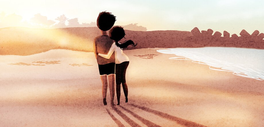 Para na plaży.
