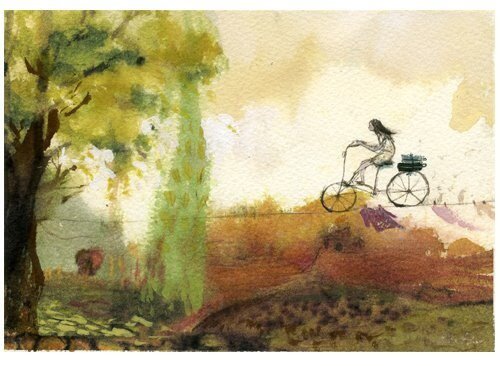 Własna ścieżka - kobieta na rowerze