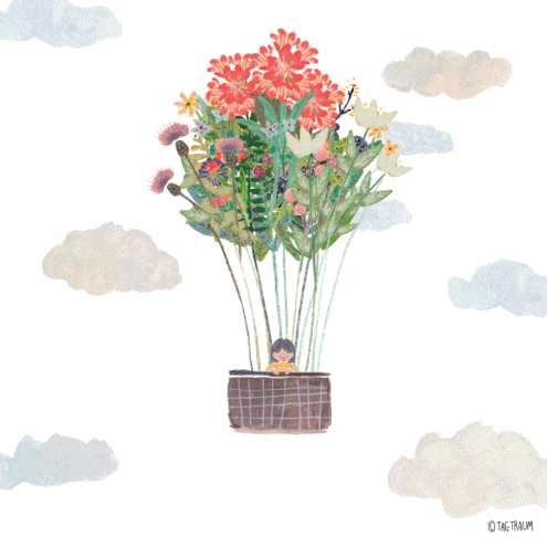 balon na kwiatach