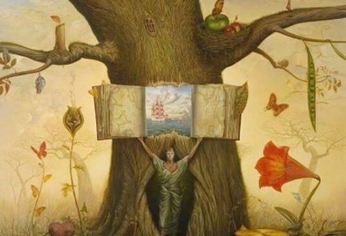Drzewo z książkami