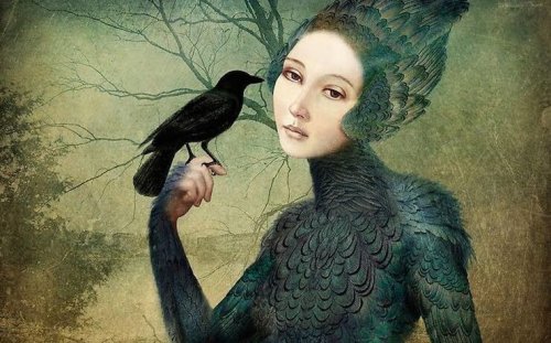 Kobieta z wroną.