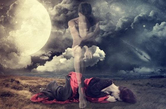 Kobieta leży na łące - wyczerpanie