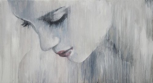 Odwaga i cierpienie. Smutna dziewczyna.