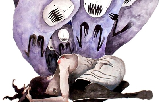 Czasem nie ma mnie dla nikogo - chowająca sie kobieta.