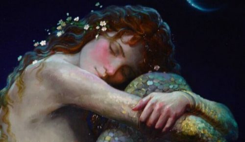 Zamyślona kobieta syrena