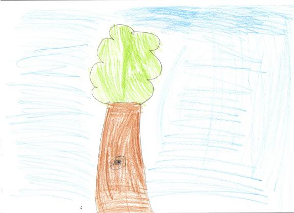 dziecięcy rysunek drzewa