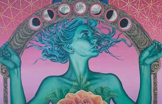 kobieta i księżyce - buddyzm