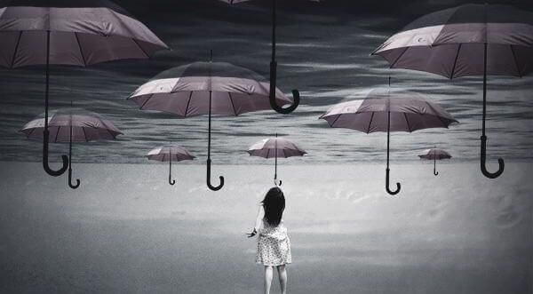 Umysł jest w stanie zrobić wiele - Dziewczyna i parasole.