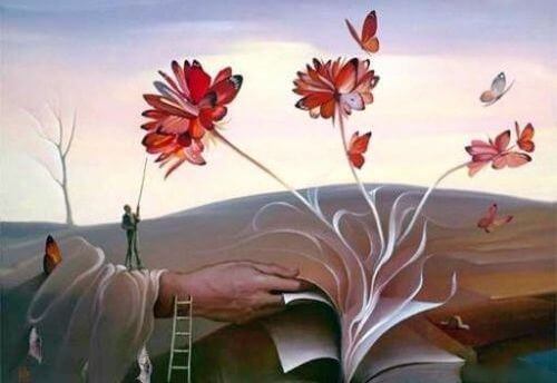 książka z kwiatami