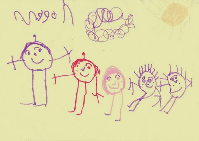 dziecięcy rysunek rodziny