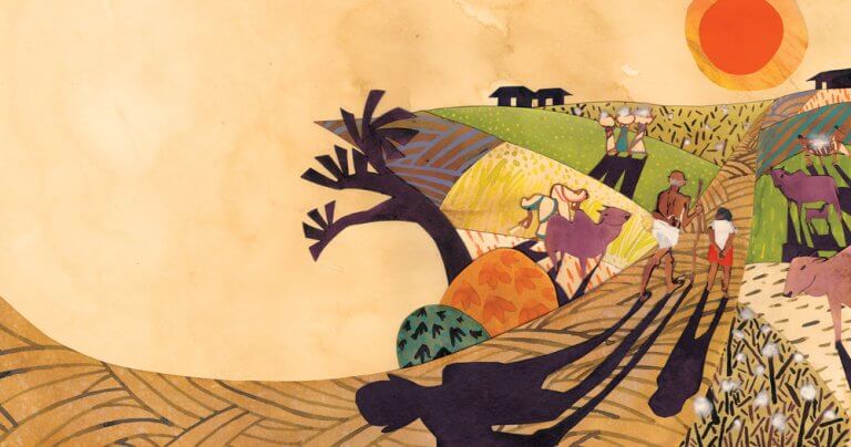 Gandhi wspinający się na górę