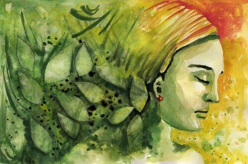 kobieta z zamkniętymi oczami