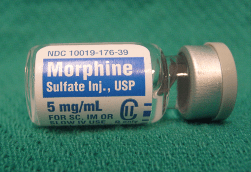 Fiolka z morfiną.