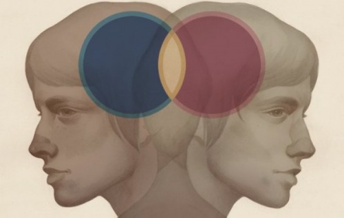 Dwie twarzy połączają się