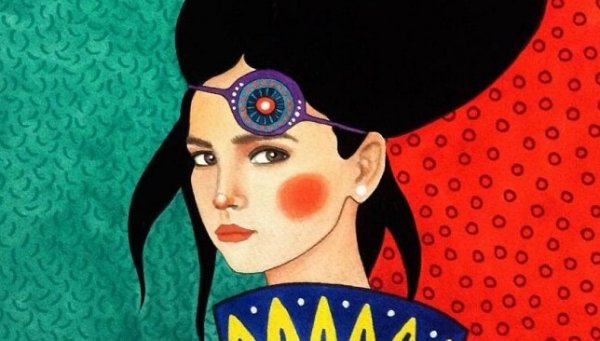 Kobieta z przepaską na włosach.