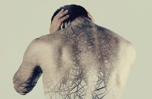 Układ nerwowy człowieka - mężczyzna cierpi