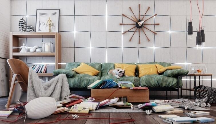 nieuporządkowany dom