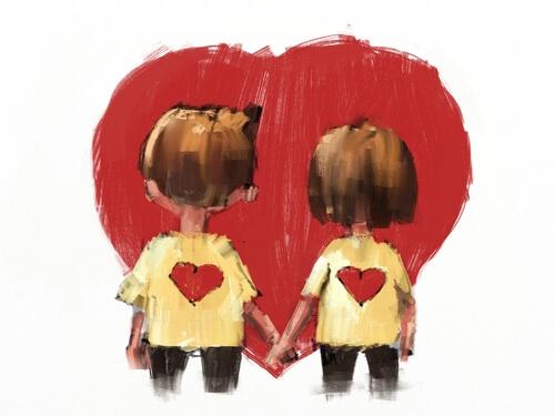 Para trzymająca się za ręce.