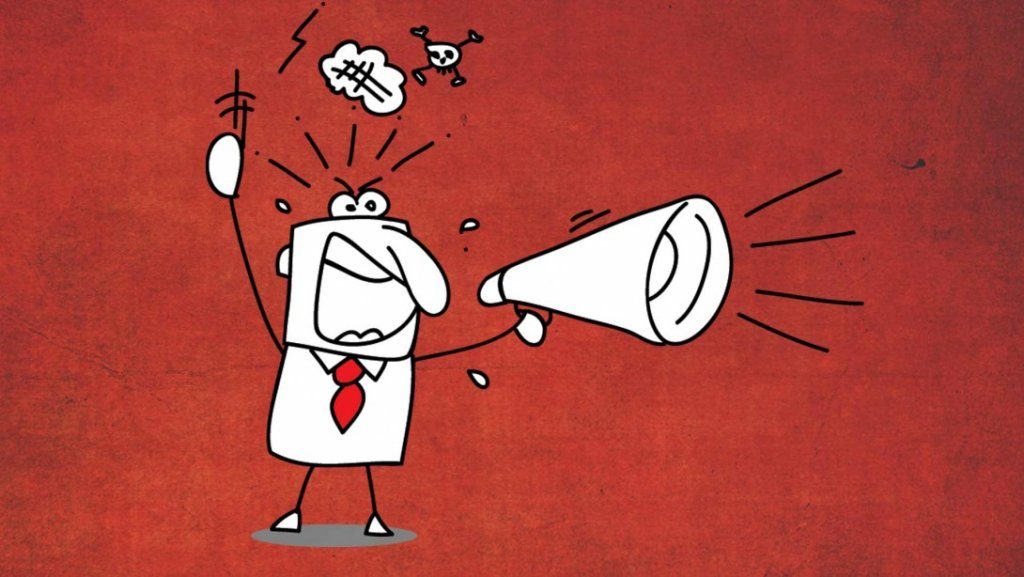 postać z megafonem