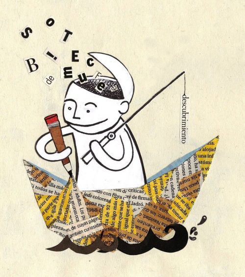 Terapia narracyjna - człowiek pisze swoją historię w papierowej łódce