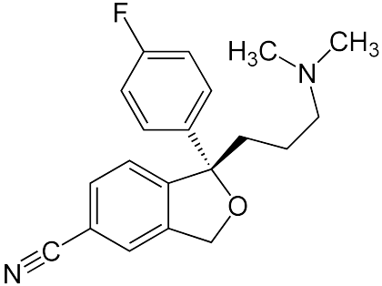 Escitalopram - wzór chemiczny.