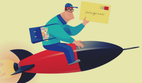 Listonosz na rakiecie.