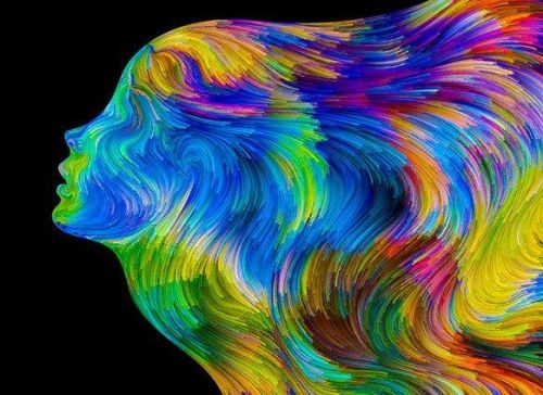 Kolorowy profil kobiety