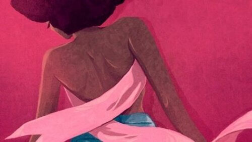 Rak piersi - kobieta tyłem.