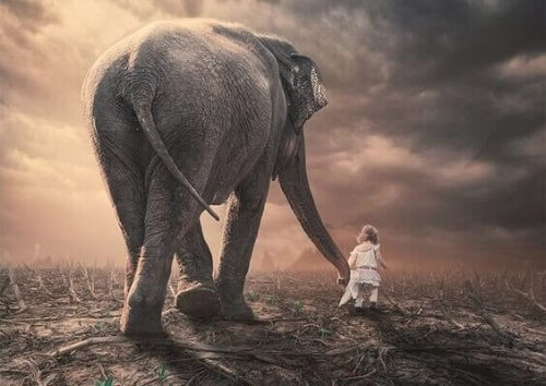 dziewczynka ze słoniem